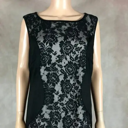 Love Squared Plus Size Black Lace-Panel Dress NWT 1X