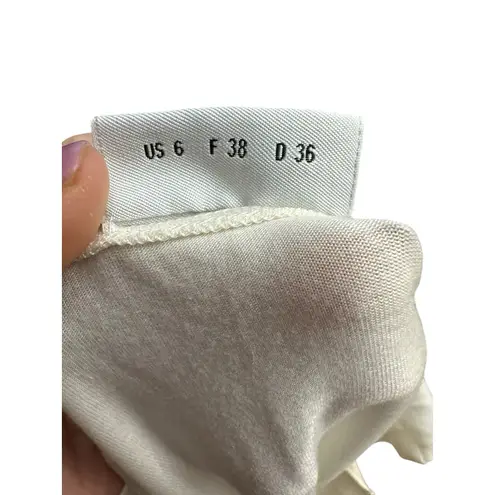 Akris Punto Silk Blend Sleeveless Top Size 6 White Knit V neck Stretch #AAmbe