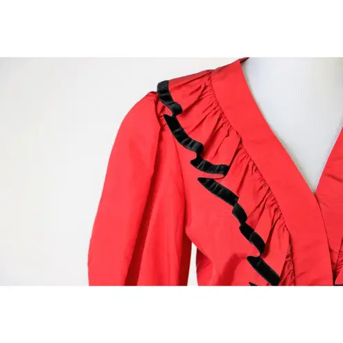 Vintage Albert Capraro Red 2 Piece Skirt and Jacket Set Deadstock Medium