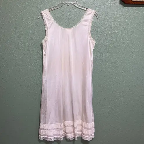 Vanity Fair Lace Slip Dress Vintage Cream Off White Size M