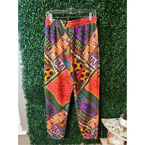 Farm Rio  Multicolor Scarf Print Sweatpants Size Medium