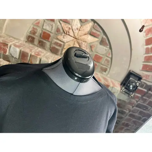 knit top boat neck half sleeve black Size XL