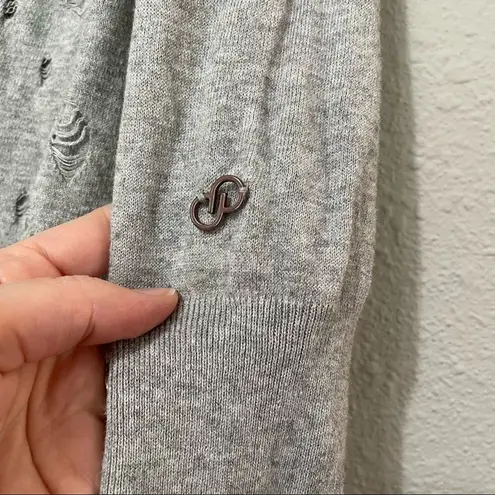 Calia Carrie Underwood Grey Off Shoulder Criss Cross Back Sweater M Oversized Gray Size M thumbnail 3