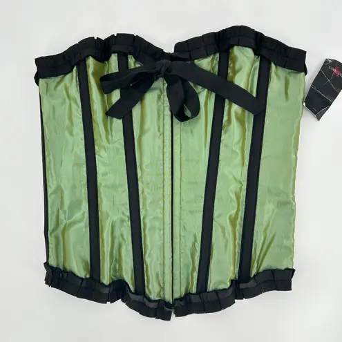 Green Corset Top Womens 38 Wicked Witch Burlesque Fairy Costume Cosplay Boudoir Size undefined