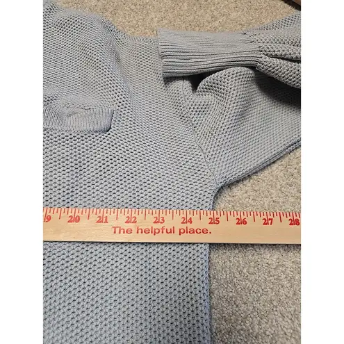 LUNYA Cozy Organic Cotton Blend Pocket Henley Sweater Women's L/XL Baby Blue Size undefined