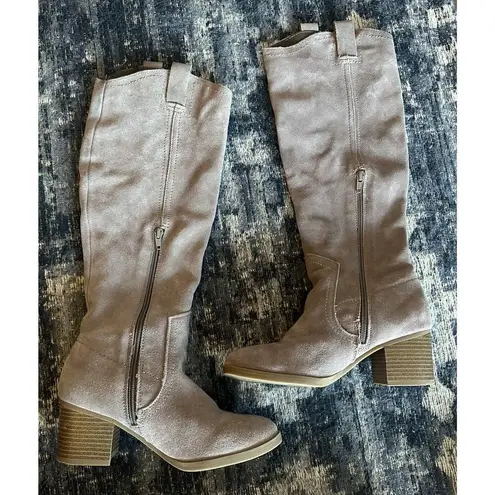 White Mountain Genuine Leather Suede Western Bethesda Knee High Boots Size 7M
