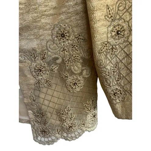 Massini Nina gold embellished jacket / blazer sz 12