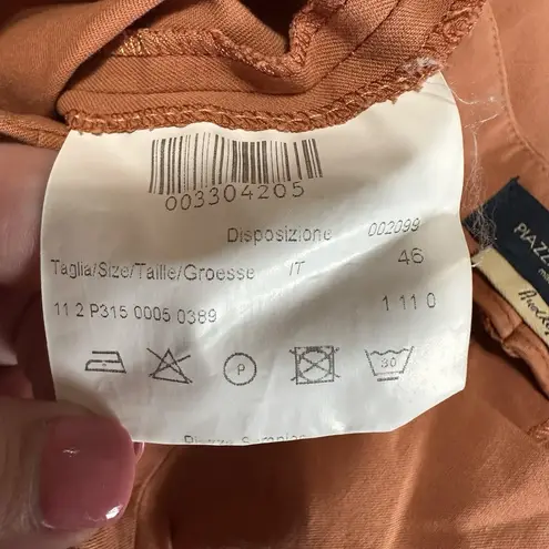 Piazza Sempione Audrey Capri Pants Size 46 US 10 Orange Trousers Career Office