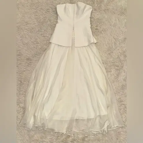 NEW Ever New Mixed Media Strapless vest midi cream ivory Dress sz 2 White