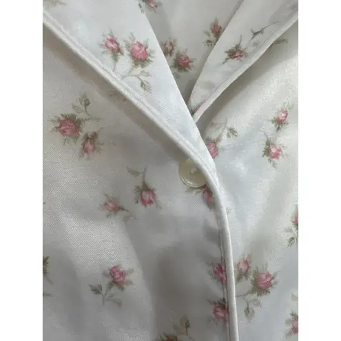 Aria Vintage Satin Floral Pajama Set in Ditsy Floral size M