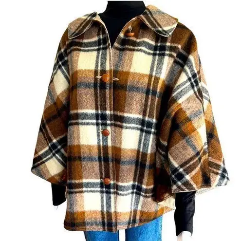 Pioneer Wear Vintage 70s Western Waterproof Poncho Cape Reversible Equestrian