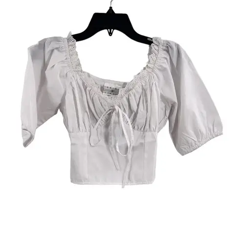 Daisy Street  White Cropped Blouse New Small