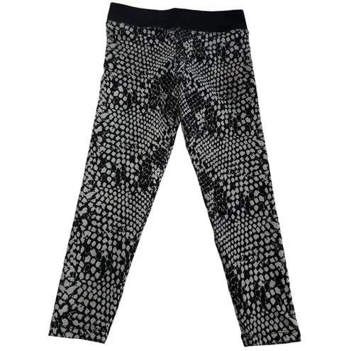 Nux Leggings Womens Small Black Gray Snake Print Vesper Capri High Rise Pants