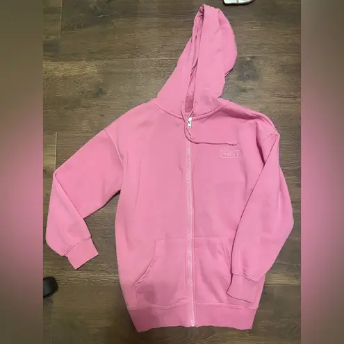 Oversized Pink Zip Up Sweater