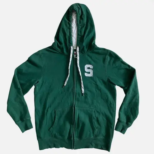 MICHIGAN STATE UNIVERSITY COLLEGE BLING HOODIE JACKET Green Size M