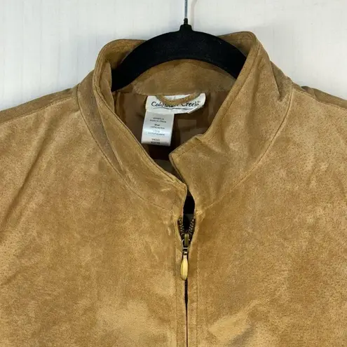 Coldwater Creek Vintage Suede Leather Vest X-Large Floral Embroidery Full Zip