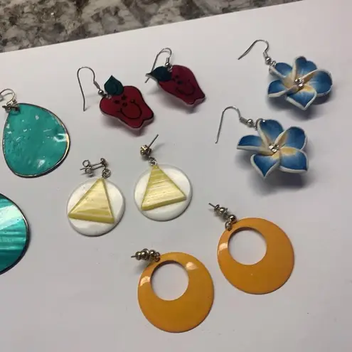 Lot Of 5 Costume Earrings Pierced Dangle Variety