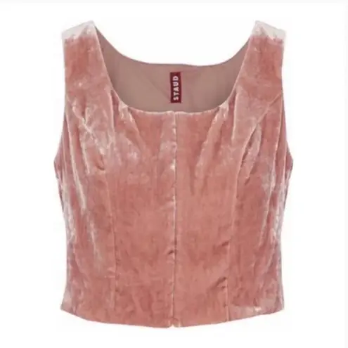 STAUD Pink Velvet Marie Antique Rose EUC