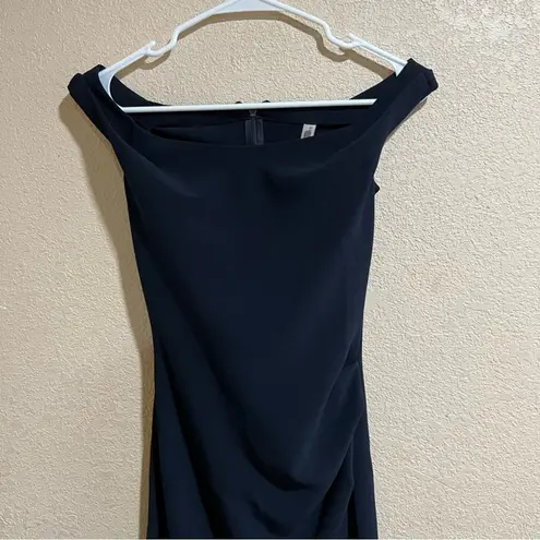 Bec & Bridge midnight blue Te Amo Off the Shoulder Sheath Dress