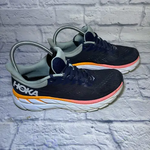 Hoka Clifton 7 Running Shoes Sneakers Womens Size 8 Blue Walking Running