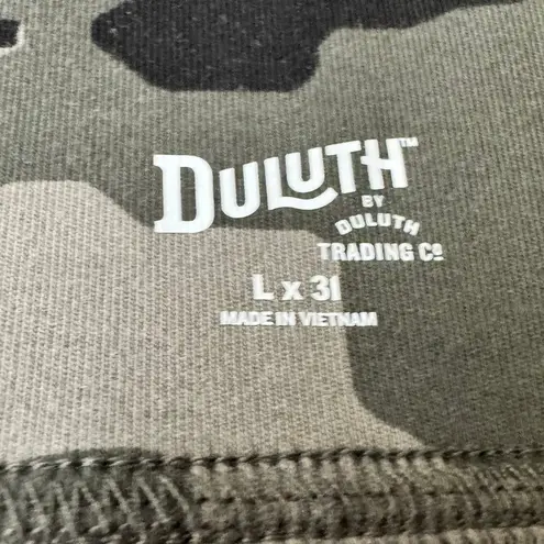 Duluth Petite NoGA Naturale Cotton Bootcut Pants In Gunmetal Camo Size L Black