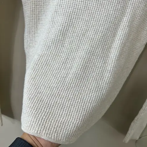 margaret o'leary Margaret O’Leary Shirtail Waffle Crew Sz M Light Cream Color