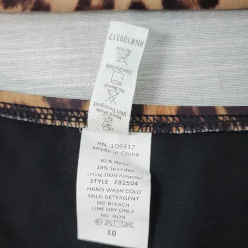Pursuit Womens Swimsuit Size 10 Brown Leopard Print 2