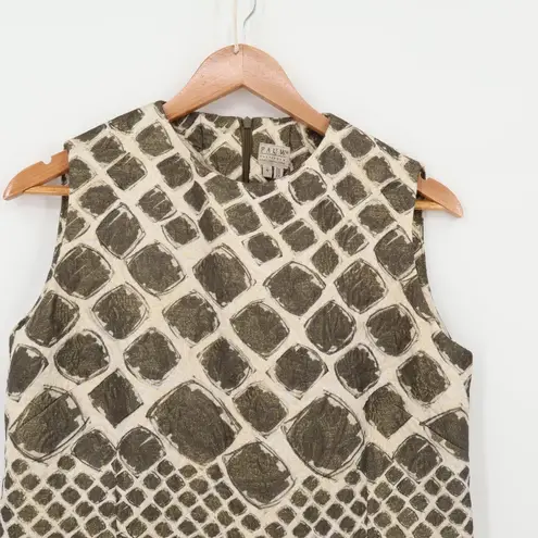 Pauw Amsterdam Structured Dress Metallic Snake Print Architectural Career Size 4 Green