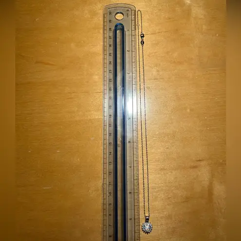 Sterling Silver Lab Fire Opal & CZ 925  Heart Necklace