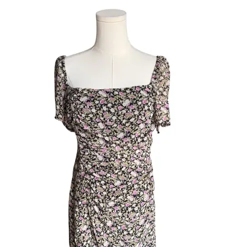 ASTR  The Label - Floral Smocked Puff Sleeve Midi Dress Sz M