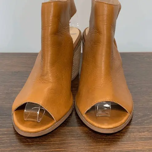 Sole Society Women's Peep Toe Bootie Heeled Sandals Ankle Strap Brown Size 8.5M