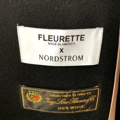 Fleurette Double Breasted Wool Coat Lamb NWT 2 Black