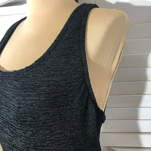 One Piece Swimsuit Cross Back Krinkle Padded Black Size Small