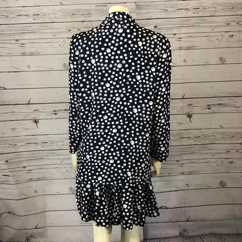 Vintage Studio by Michelle Stuart navy white Polkadot jacket & skirt size medium Blue