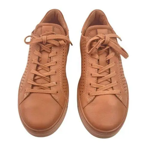 *Ecco Street Tray Leather Sneakers Women’s Size 39 Orange Lace Up Comfort Shoes - Image 1