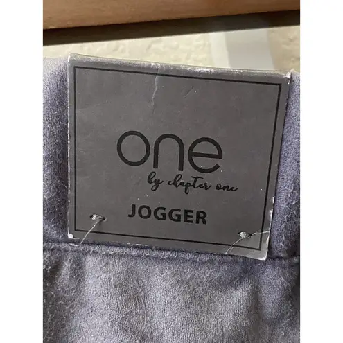 NWT One by Chapter One Gray/Lavender faux suede Jogger Pants Size Small