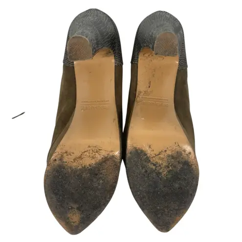 Opening Ceremony Suede Platform Lace Up Boots Green Size 10