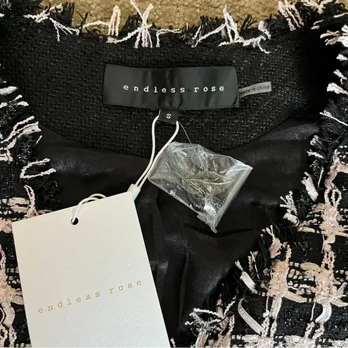 Endless Rose NWT Black and White Tweed Quiet Luxury Vest