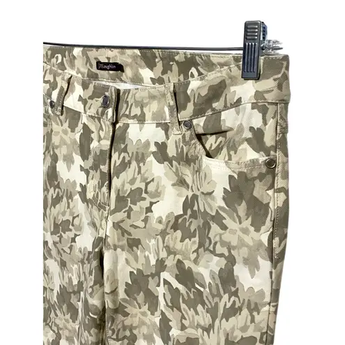 J. McLaughlin Slim Straight Jeans Womens 8 Camo Floral Stretch Quiet Luxury Boho