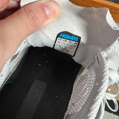 HOKA Mach 5 Profly Running Sneaker Women 9B White Copper Athletic Athleisure Gym Size 9