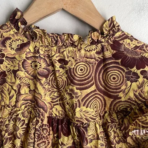 Ulla Johnson Ruffle Sleeve Letty Top in Amber