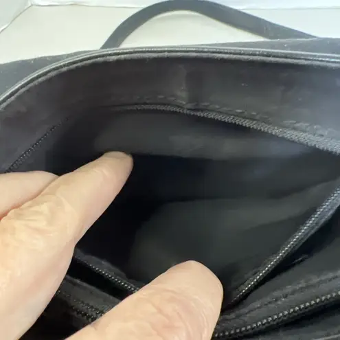 Etienne Aigner Vtg Women's Shoulder Bag Purse Black Genuine Leather Brass Logo