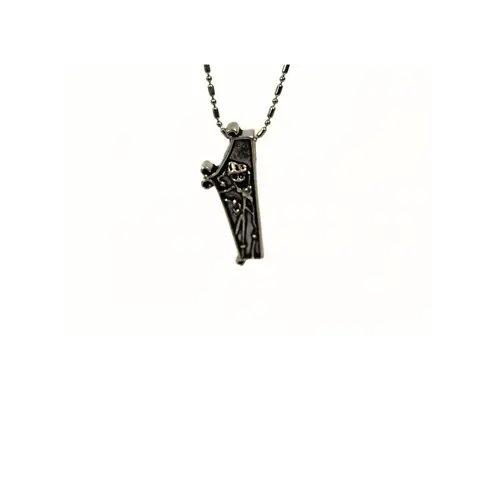 Jack Skellington Santa Coffin Necklace | Tim Burton Goth Christmas Silver