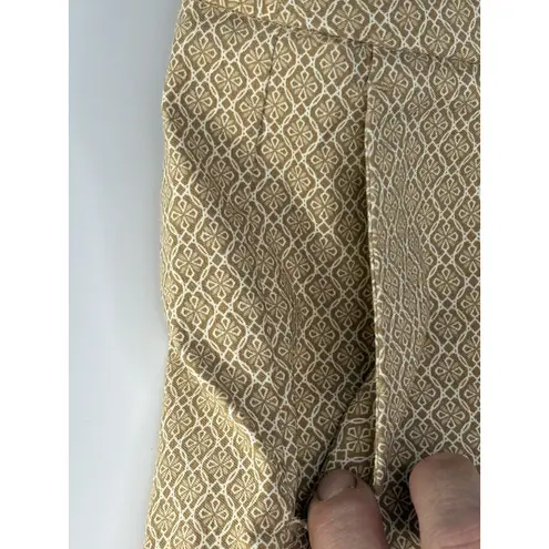Adrienne Vittadini Women's Dress Pants Size 10 Brown Tan Geometric Print Stretch