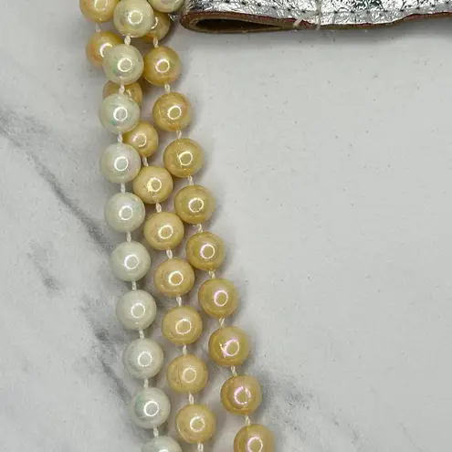 Faux Pearl Beaded Chain Belt Silver Metallic Faux Leather Medium (M) ✨