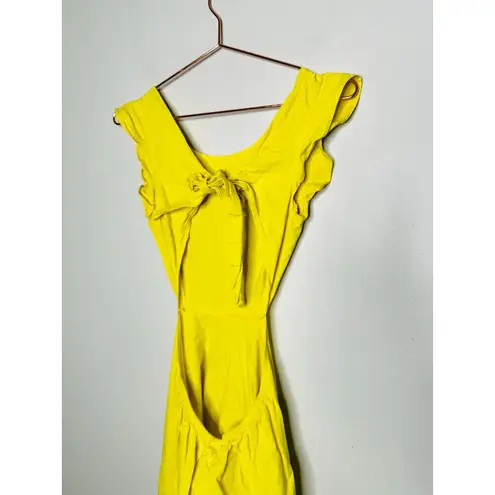 MARISSA WEBB x RTR Yellow Hourglass Waist Cutout Midi Summer Dress Size 4