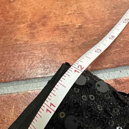 CALZEDONIA Black Sequin Elastic Waistband Wide Leg Pants Size Small