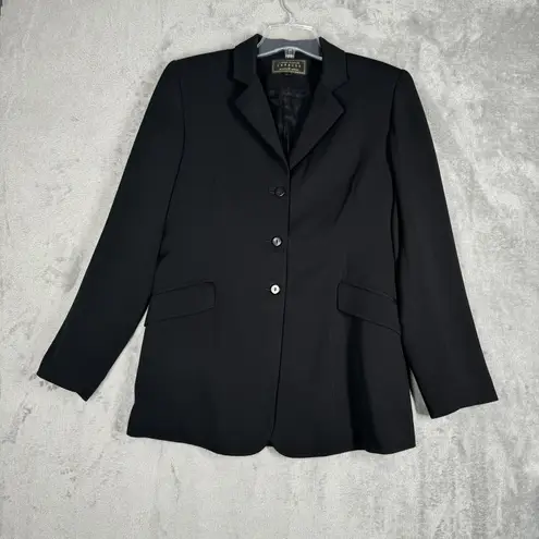 Compagnie Internationale Express Blazer Womens 12 Black Preppy Office Business
