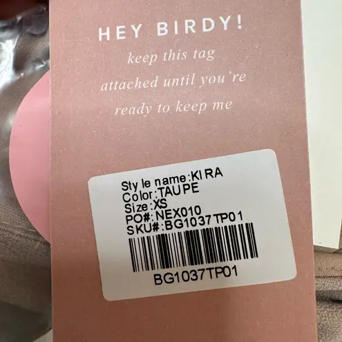 Birdy Grey NEW Kira Bridesmaid Dress With Slit In Chiffon Taupe size XS $105