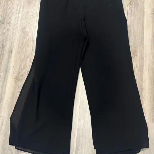 Metaphor Black Layered Chiffon Overlay Pants